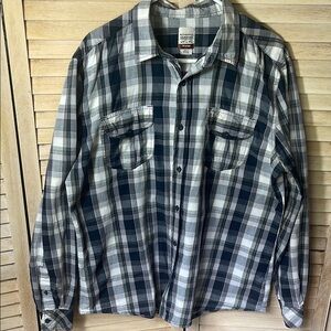 Signature by Levi Strauss Blue and Gray Plaid Shirt